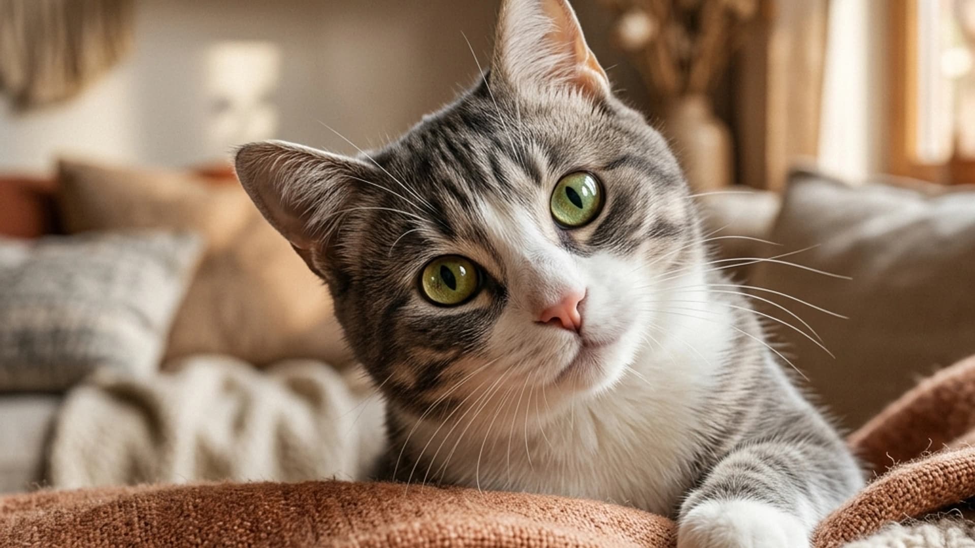 Gato com olhar curioso — editorial felino