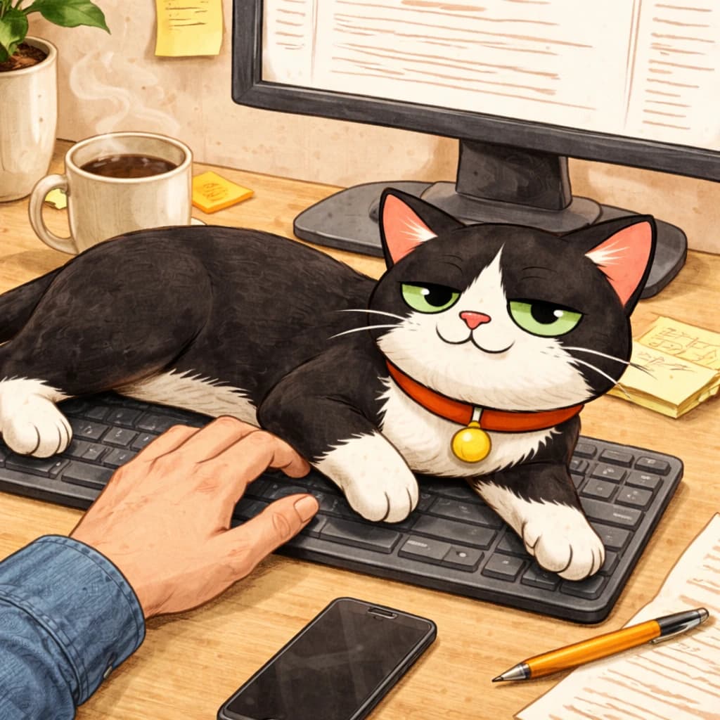 O Gato dormindo no teclado â aprovando nossa newsletter